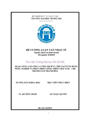 Nâng Cao Chất Lượng Dịch Vụ Thẻ Tại Ngân Hàng Nông