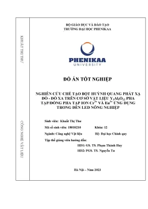 Nghiên Cứu Chế Tạo Bột Huỳnh Quang Phát Xạ Đỏ Xa Ứng 