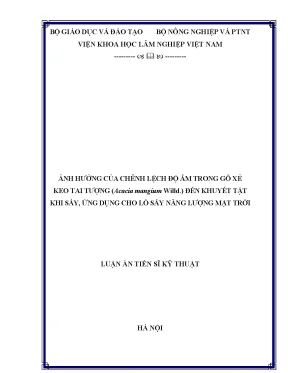 Nghiên Cứu Ảnh Hưởng Của Độ Ẩm Đến Khuyết Tật Gỗ Keo Tai 