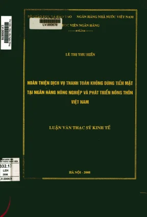 Hoàn thiện dịch vụ thanh toán không dùng tiền mặt tại