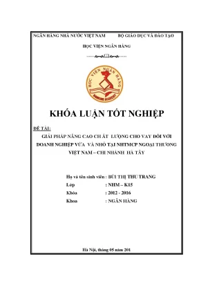 Giải Pháp Nâng Cao Chất Lượng Cho Vay Doanh Nghiệp Vừa
