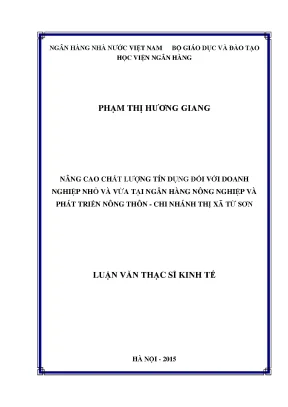 Nâng Cao Chất Lượng Tín Dụng Cho Doanh Nghiệp Nhỏ Và Vừa
