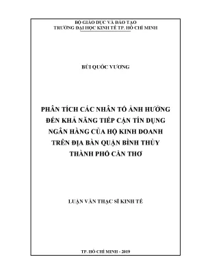 Phân Tích Các Nhân Tố Ảnh Hưởng Đến Khả Năng Tiếp Cận