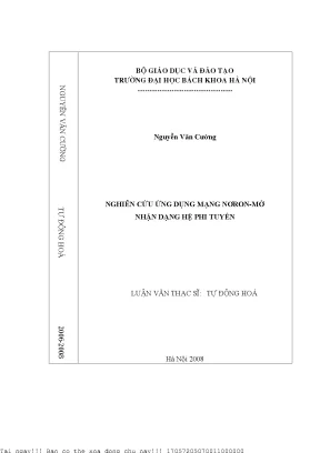 Nghiên Cứu Ứng Dụng Mạng Nơron Mờ Trong Nhận Dạng Hệ Phi