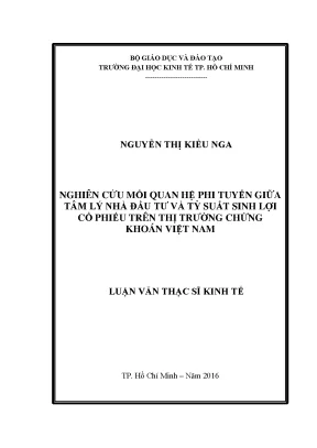 Nghiên Cứu Tâm Lý Nhà Đầu Tư và Tỷ Suất Sinh Lợi Cổ