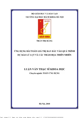 Ứng Dụng Bài Toán Giá Trị Ban Đầu Trong Dự Báo Lũ Lụt Và