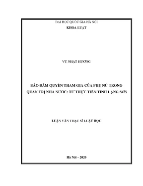 Bảo Đảm Quyền Tham Gia Của Phụ Nữ Trong Quản Trị Nhà 