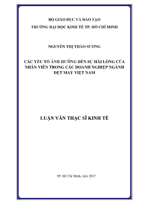 Các Yếu Tố Ảnh Hưởng Đến Sự Hài Lòng Của Nhân Viên Ngành