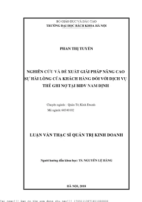 Nâng Cao Sự Hài Lòng Khách Hàng Đối Với Dịch Vụ Thẻ Ghi