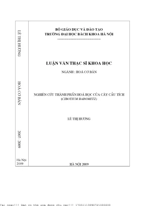 Nghiên cứu thành phần hóa học của cây Cẩu Tích (Cibotium