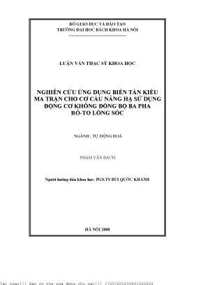 Nghiên Cứu Ứng Dụng Biến Tần Kiểu Ma Trận Trong Cơ Cấu