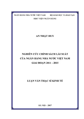 Nghiên Cứu Chính Sách Lãi Suất Ngân Hàng Nhà Nước Việt