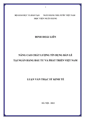 Nâng Cao Chất Lượng Tín Dụng Bán Lẻ Tại Ngân Hàng Đầu Tư