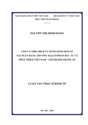 Chất lượng dịch vụ ngân hàng bán lẻ tại BIDV Tràng An