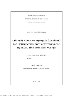 Giải Pháp Nâng Cao Hiệu Quả Giản Đồ Lập Lịch Dựa Trên Độ