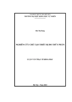 Nghiên Cứu Chế Tạo Thiết Bị Đo Thủy Phần Trong Nguyên 