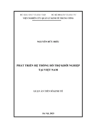 Phát Triển Hệ Thống Hỗ Trợ Khởi Nghiệp Tại Việt Nam: