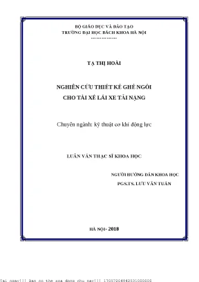 Nghiên Cứu Thiết Kế Ghế Ngồi Tài Xế Cho Xe Tải Nặng