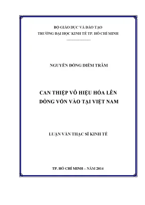 Can Thiệp Vô Hiệu Hóa Lên Dòng Vốn Tại Việt Nam: Nghiên