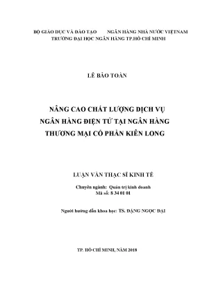 Nâng Cao Chất Lượng Dịch Vụ Ngân Hàng Điện Tử Tại Ngân
