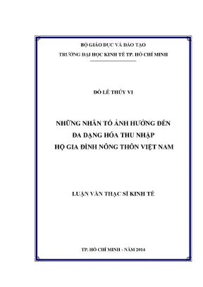 Những Nhân Tố Ảnh Hưởng Đến Đa Dạng Hóa Thu Nhập Hộ Gia