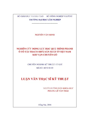 Nghiên Cứu Động Lực Học Quá Trình Phanh Ô Tô Tải Thaco
