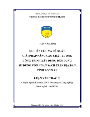 Giải Pháp Nâng Cao Chất Lượng Công Trình Xây Dựng Dân