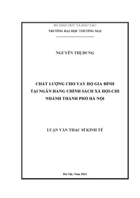 Chất lượng cho vay hộ gia đình tại Ngân hàng Chính sách