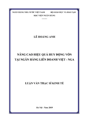 Nâng Cao Hiệu Quả Huy Động Vốn Tại Ngân Hàng Liên Doanh