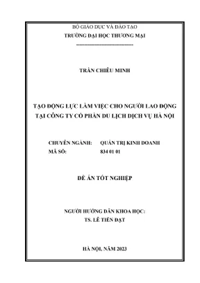 Tạo Động Lực Làm Việc Cho Người Lao Động Tại Công Ty Cổ