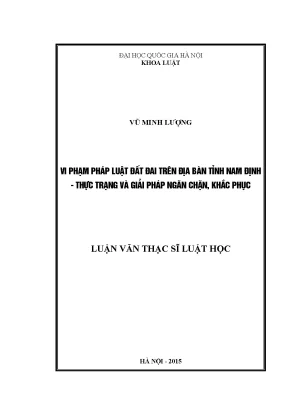 Vi Phạm Pháp Luật Đất Đai Tại Tỉnh Nam Định: Thực Trạng