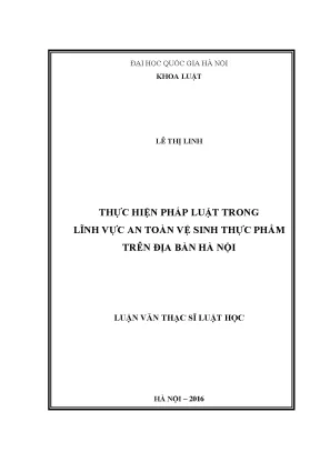 Thực hiện pháp luật an toàn vệ sinh thực phẩm tại Hà Nội