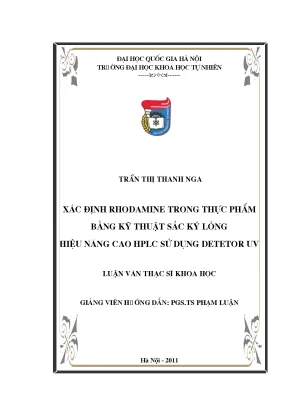 Nghiên cứu xác định Rhodamine B trong thực phẩm bằng