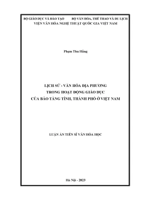 Nghiên Cứu Lịch Sử - Văn Hóa Địa Phương Trong Hoạt Động