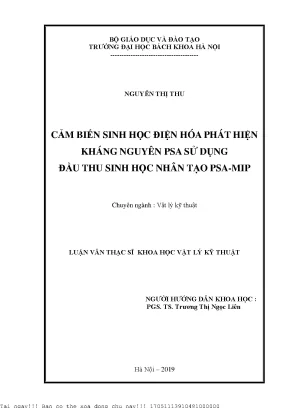 Nghiên Cứu Cảm Biến Sinh Học Điện Hóa Phát Hiện Kháng