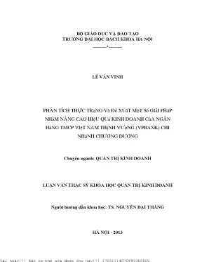 Nâng Cao Hiệu Quả Kinh Doanh Tại Ngân Hàng TMCP Việt Nam