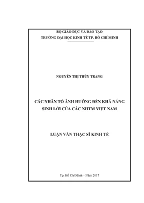 Nhân Tố Ảnh Hưởng Đến Khả Năng Sinh Lời Của Ngân Hàng