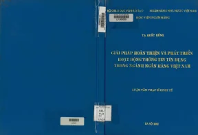 Giải Pháp Hoàn Thiện Hoạt Động Thông Tin Tín Dụng Ngành 