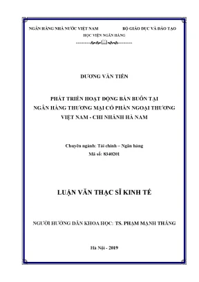Phát Triển Hoạt Động Bán Buôn Tại Ngân Hàng Thương Mại