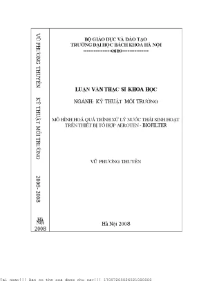 Mô Hình Hóa Quá Trình Xử Lý Nước Thải Sinh Hoạt Trên