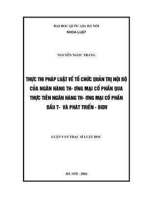 Thực thi pháp luật về tổ chức quản trị nội bộ ngân hàng