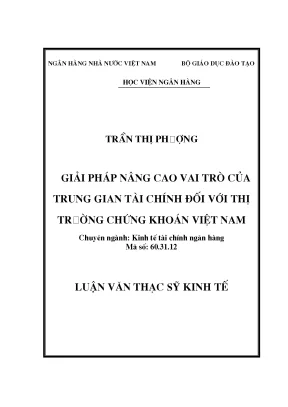Vai trò của trung gian tài chính trong thị trường chứng