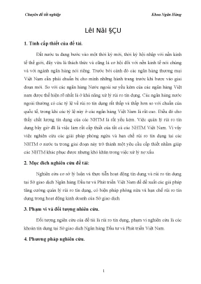 Giải Pháp Quản Lý Rủi Ro Tín Dụng Tại Ngân Hàng Đầu Tư 