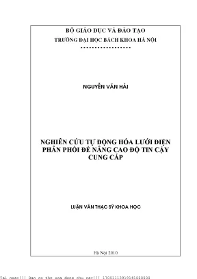 Nâng cao độ tin cậy cung cấp điện qua tự động hóa lưới 
