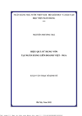 Nâng cao hiệu quả sử dụng vốn tại Ngân hàng liên doanh