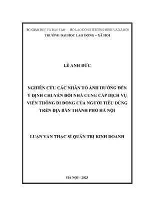 Nghiên Cứu Các Nhân Tố Ảnh Hưởng Đến Ý Định Chuyển Đổi 