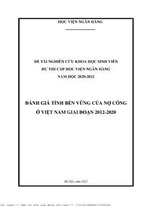 Đánh Giá Tính Bền Vững Của Nợ Công Việt Nam Giai Đoạn