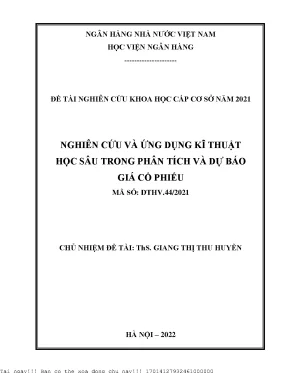 Nghiên Cứu Ứng Dụng Kỹ Thuật Học Sâu Trong Dự Đoán Giá