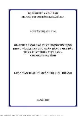 Giải Pháp Nâng Cao Chất Lượng Tín Dụng Trung và Dài Hạn