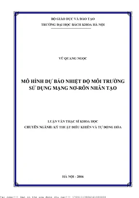 Mô Hình Dự Báo Nhiệt Độ Môi Trường Bằng Mạng Nơ-Rôn Nhân Tạo